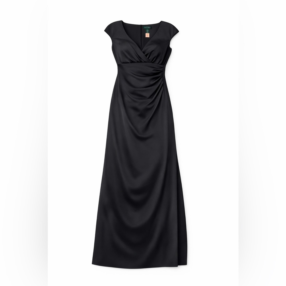 Lauren Ralph Lauren Black Evening Maxi Dress Size 4 Elegant Formal Gown